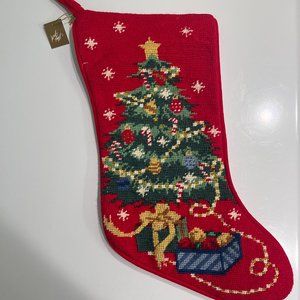Lord & Taylor Hand Embroidered Christmas Stocking